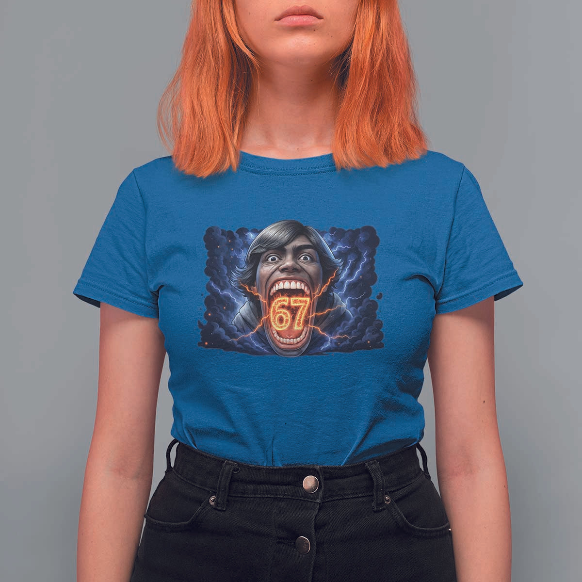 Screaming Mason 67 Kid Meme T Shirt For Women Six Seven Viral Devil Transformation Horror Edit - Wonder Print Shop