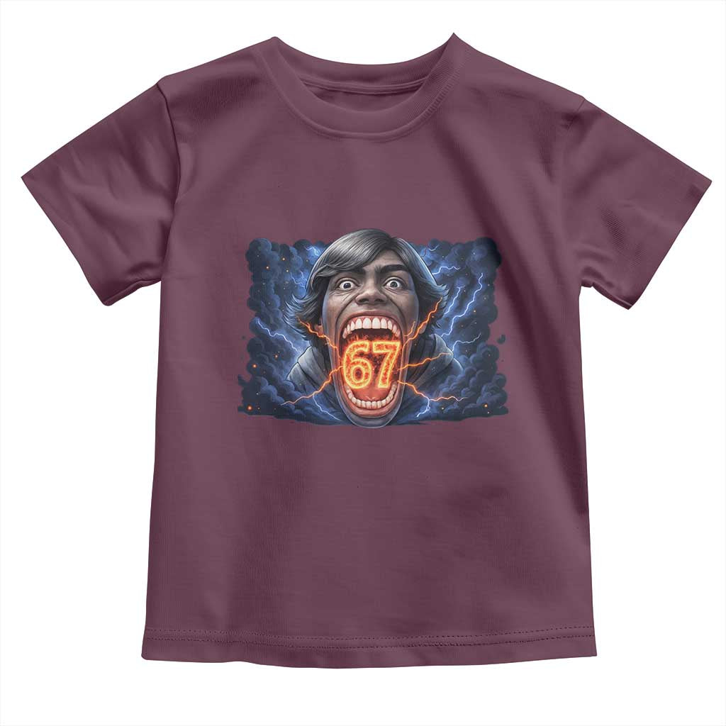 Screaming Mason 67 Kid Meme Toddler T Shirt Six Seven Viral Devil Transformation Horror Edit - Wonder Print Shop