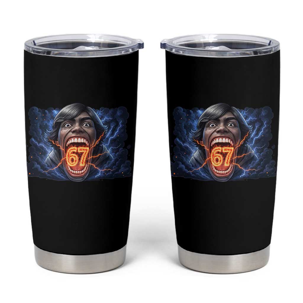Screaming Mason 67 Kid Meme Tumbler Cup Six Seven Viral Devil Transformation Horror Edit - Wonder Print Shop
