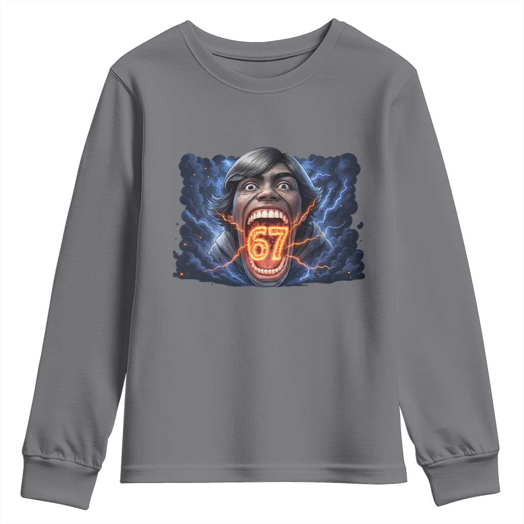 Screaming Mason 67 Kid Meme Youth Sweatshirt Six Seven Viral Devil Transformation Horror Edit - Wonder Print Shop