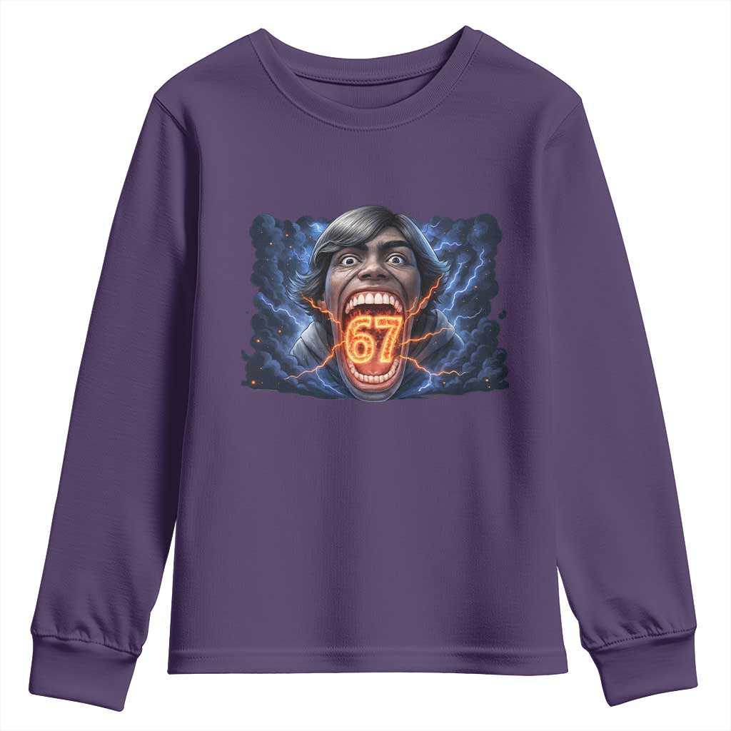 Screaming Mason 67 Kid Meme Youth Sweatshirt Six Seven Viral Devil Transformation Horror Edit - Wonder Print Shop