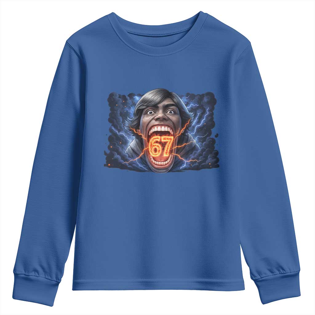 Screaming Mason 67 Kid Meme Youth Sweatshirt Six Seven Viral Devil Transformation Horror Edit - Wonder Print Shop
