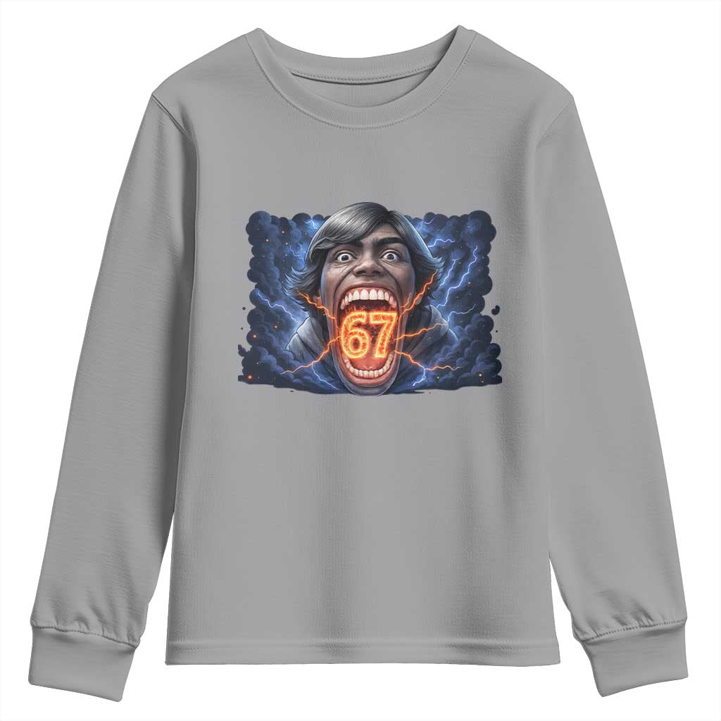 Screaming Mason 67 Kid Meme Youth Sweatshirt Six Seven Viral Devil Transformation Horror Edit - Wonder Print Shop