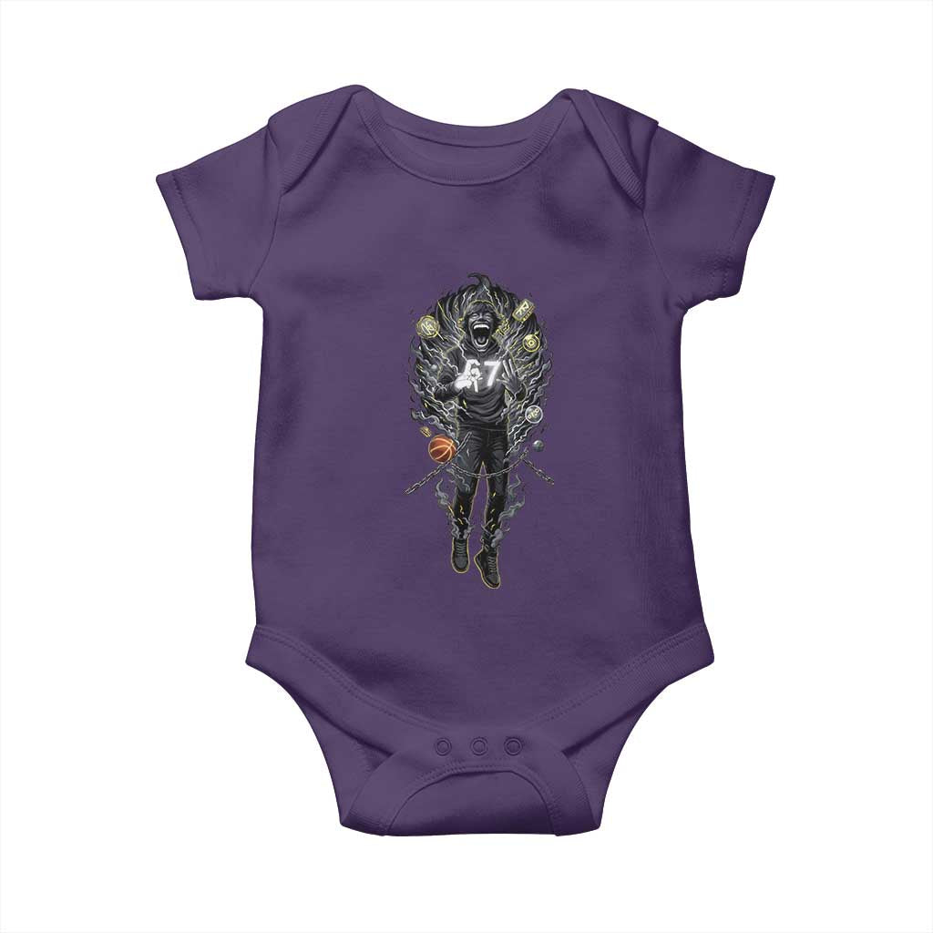 Mason 67 Energy Overload Baby Onesie Six Seven Meme Lightning Horror Devil Edit - Wonder Print Shop