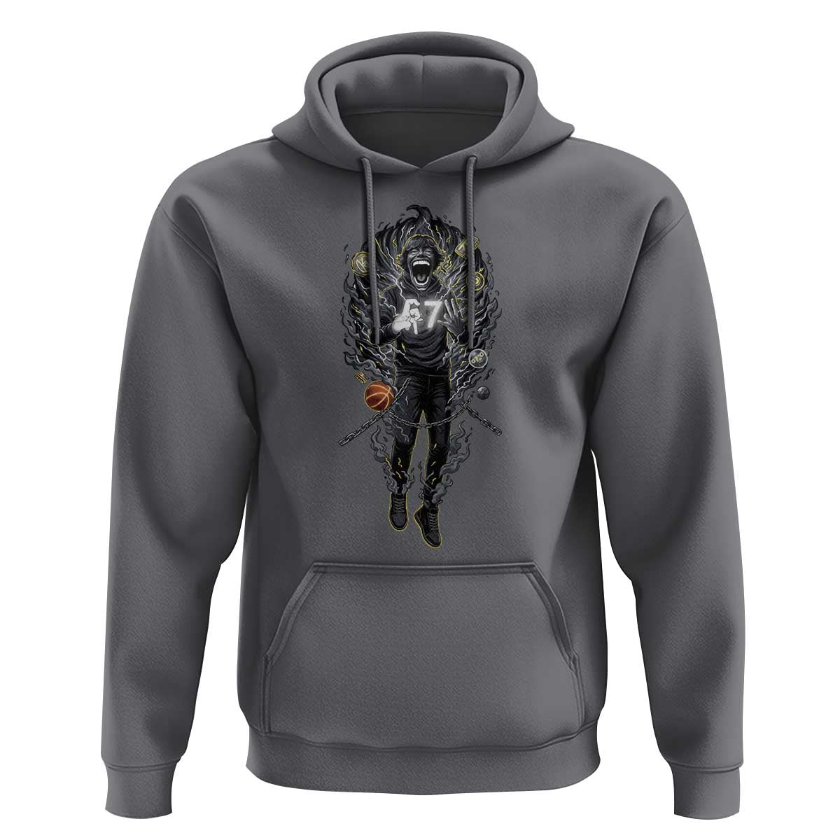 Mason 67 Energy Overload Hoodie Six Seven Meme Lightning Horror Devil Edit - Wonder Print Shop