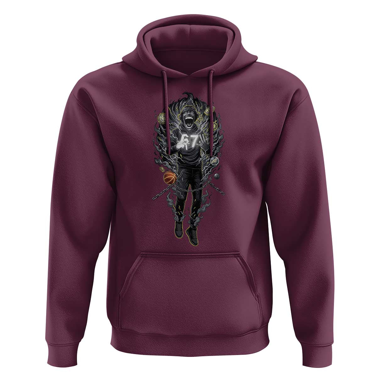 Mason 67 Energy Overload Hoodie Six Seven Meme Lightning Horror Devil Edit - Wonder Print Shop