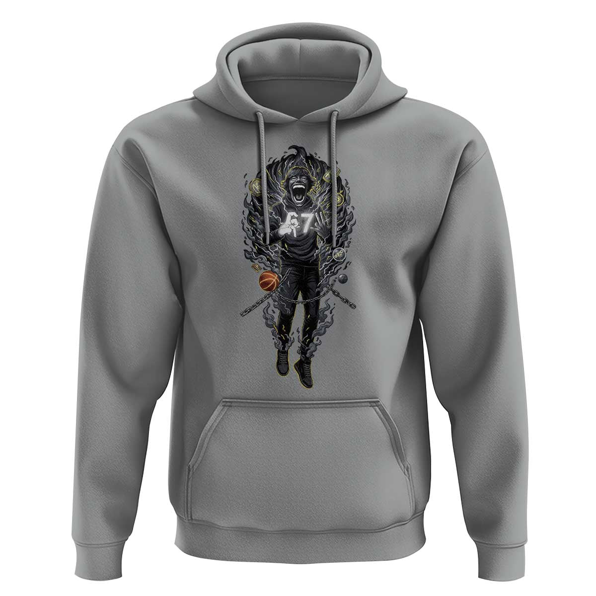 Mason 67 Energy Overload Hoodie Six Seven Meme Lightning Horror Devil Edit - Wonder Print Shop