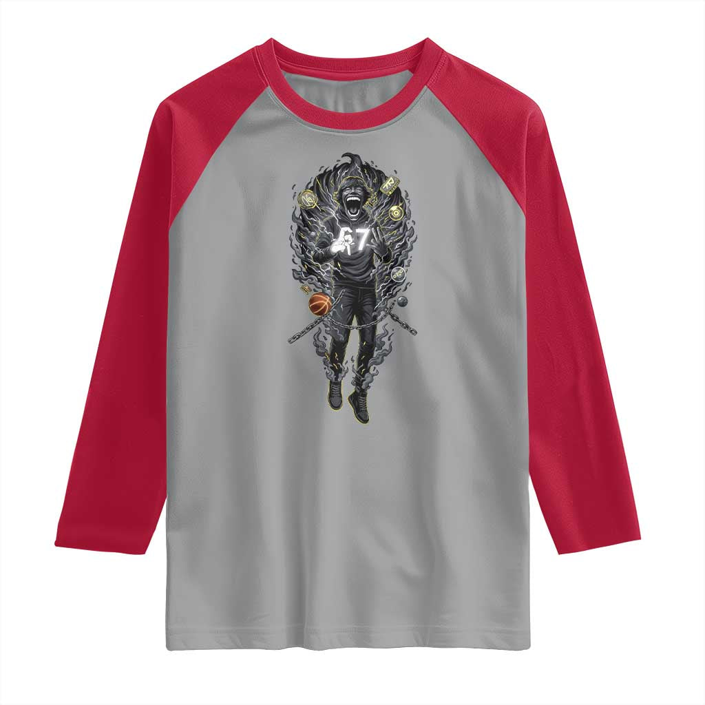Mason 67 Energy Overload Raglan Shirt Six Seven Meme Lightning Horror Devil Edit - Wonder Print Shop
