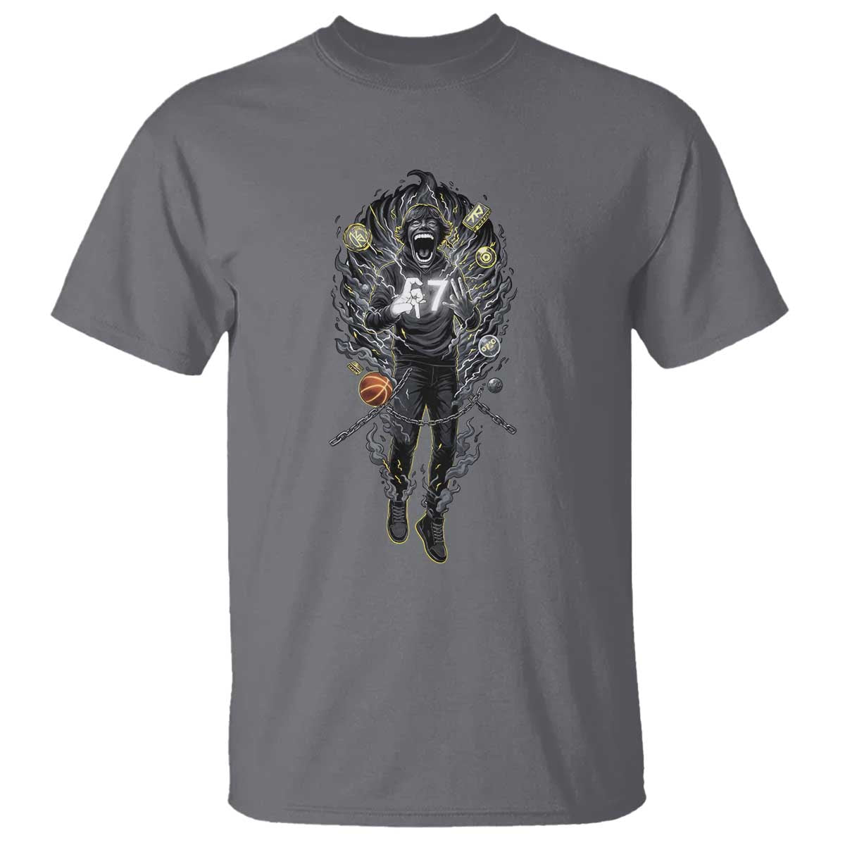 Mason 67 Energy Overload T Shirt Six Seven Meme Lightning Horror Devil Edit - Wonder Print Shop