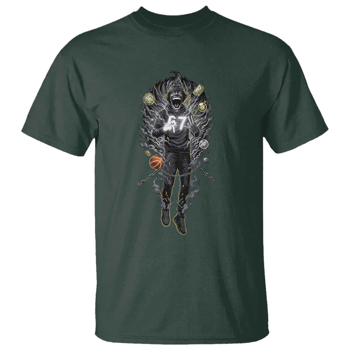 Mason 67 Energy Overload T Shirt Six Seven Meme Lightning Horror Devil Edit - Wonder Print Shop