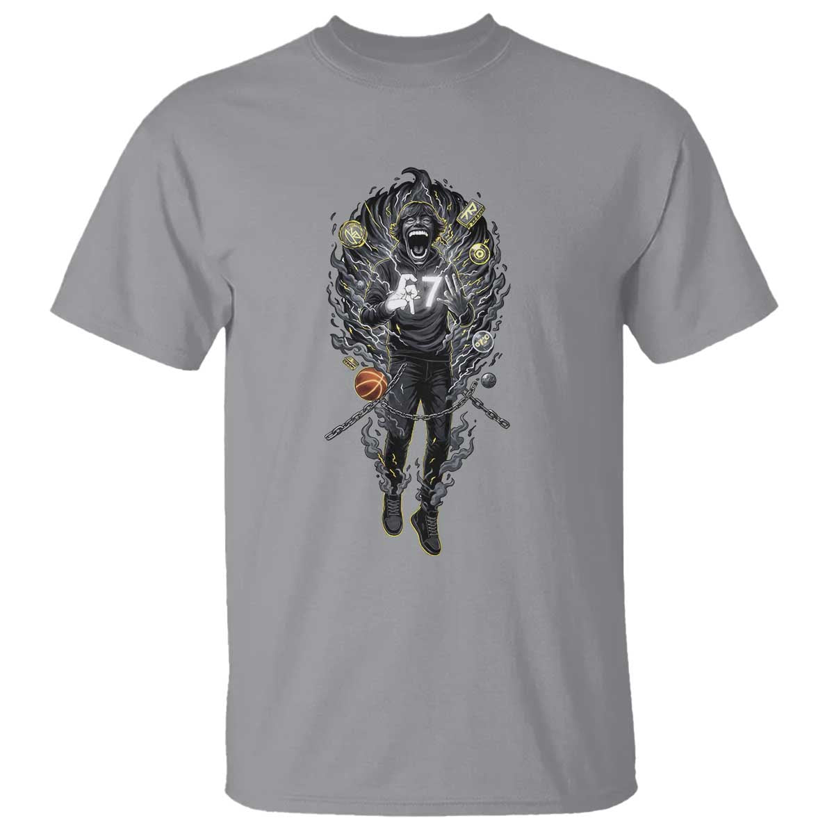 Mason 67 Energy Overload T Shirt Six Seven Meme Lightning Horror Devil Edit - Wonder Print Shop