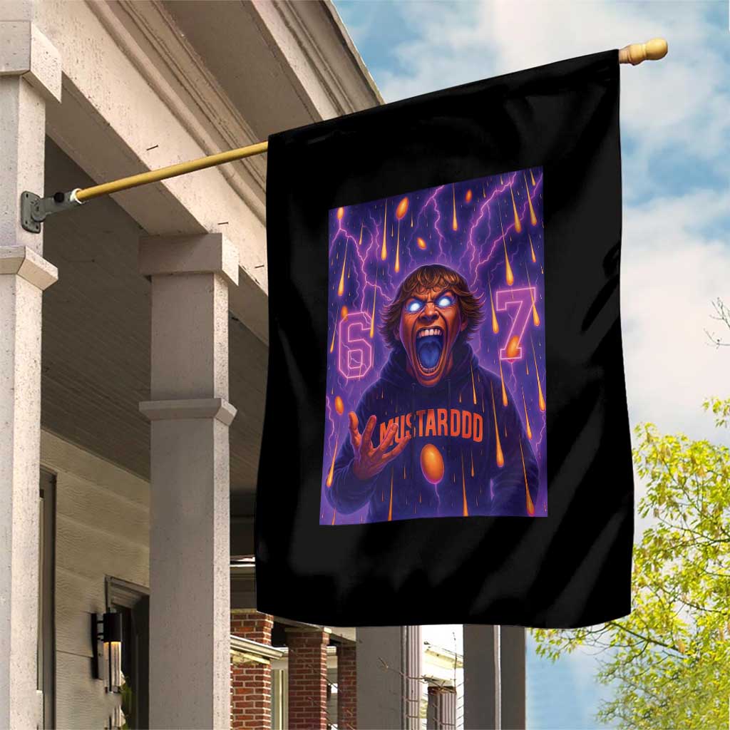 Mason 67 Meme Graphic Garden Flag Glowing Eyes Devil Edit 6 7 Viral Six Seven Scream - Wonder Print Shop