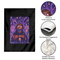 Mason 67 Meme Graphic Garden Flag Glowing Eyes Devil Edit 6 7 Viral Six Seven Scream - Wonder Print Shop