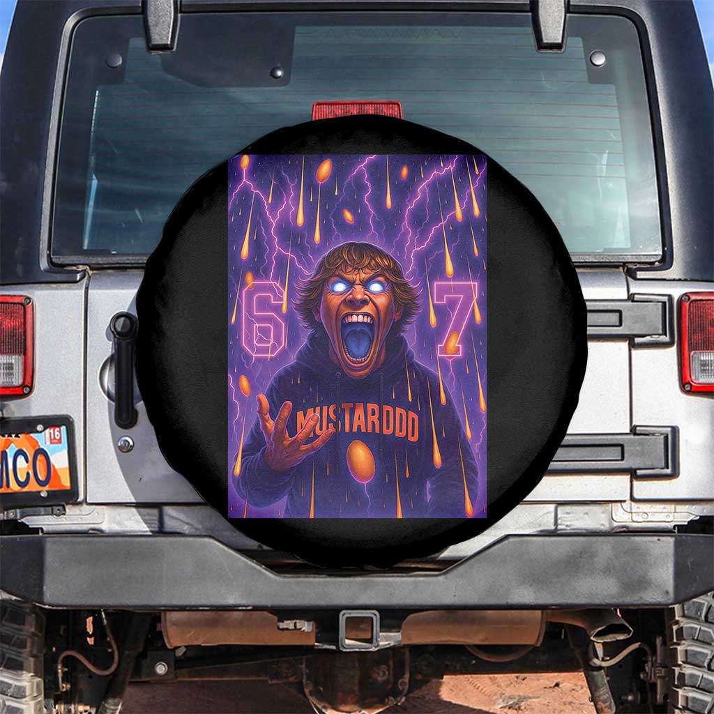 Mason 67 Meme Graphic Spare Tire Cover Glowing Eyes Devil Edit 6 7 Viral Six Seven Scream - Wonder Print Shop