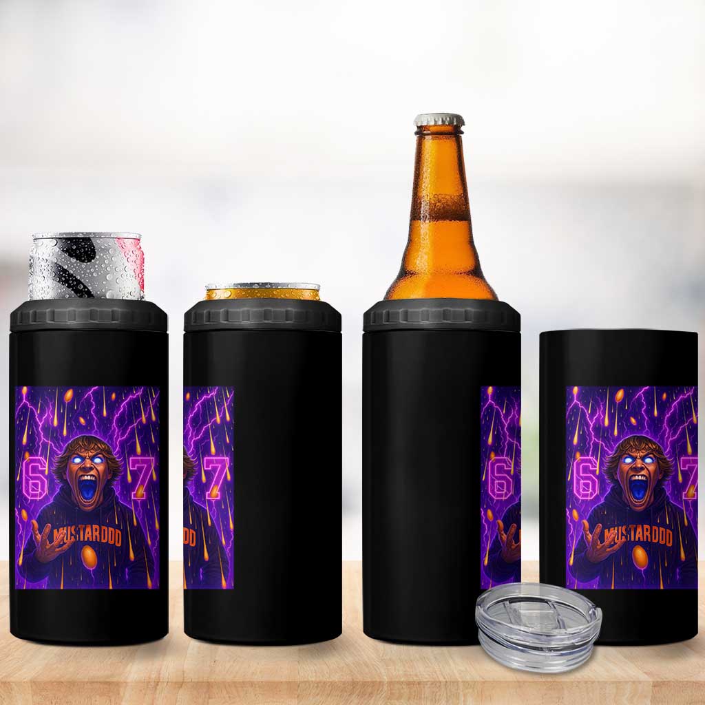 Mason 67 Meme Graphic 4 in 1 Can Cooler Tumbler Glowing Eyes Devil Edit 6 7 Viral Six Seven Scream - Wonder Print Shop