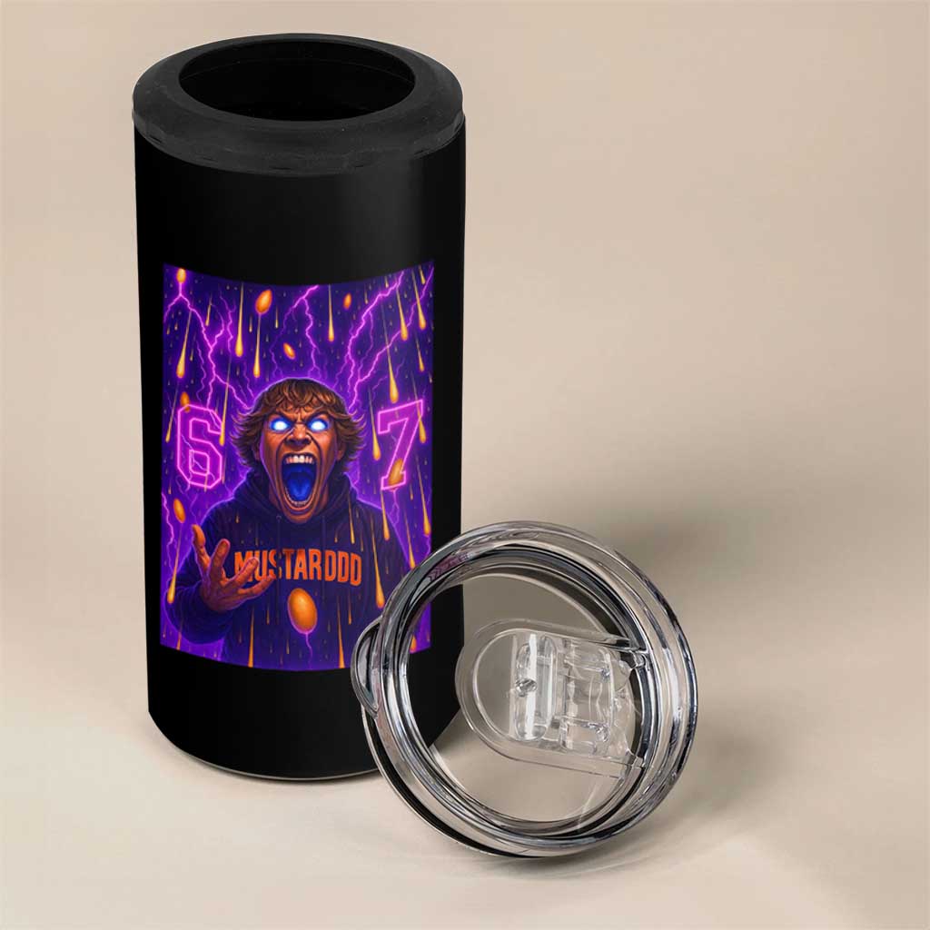 Mason 67 Meme Graphic 4 in 1 Can Cooler Tumbler Glowing Eyes Devil Edit 6 7 Viral Six Seven Scream - Wonder Print Shop