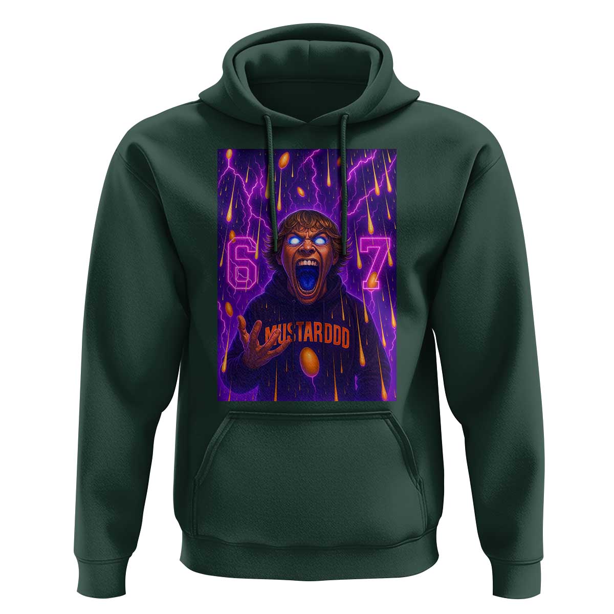 Mason 67 Meme Graphic Hoodie Glowing Eyes Devil Edit 6 7 Viral Six Seven Scream - Wonder Print Shop