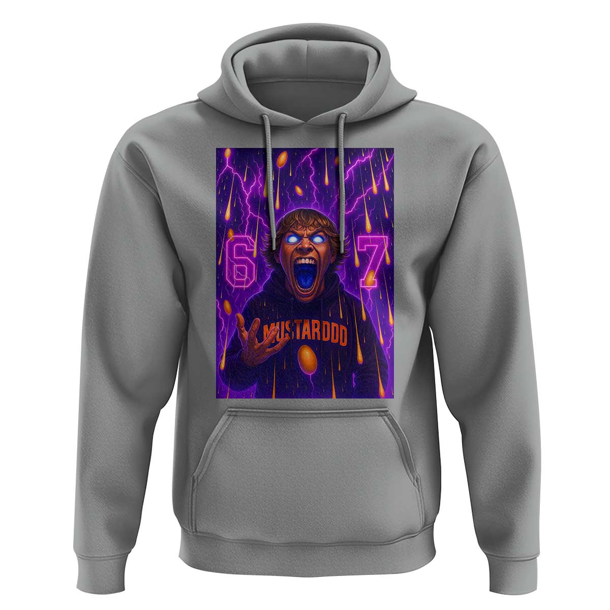 Mason 67 Meme Graphic Hoodie Glowing Eyes Devil Edit 6 7 Viral Six Seven Scream - Wonder Print Shop