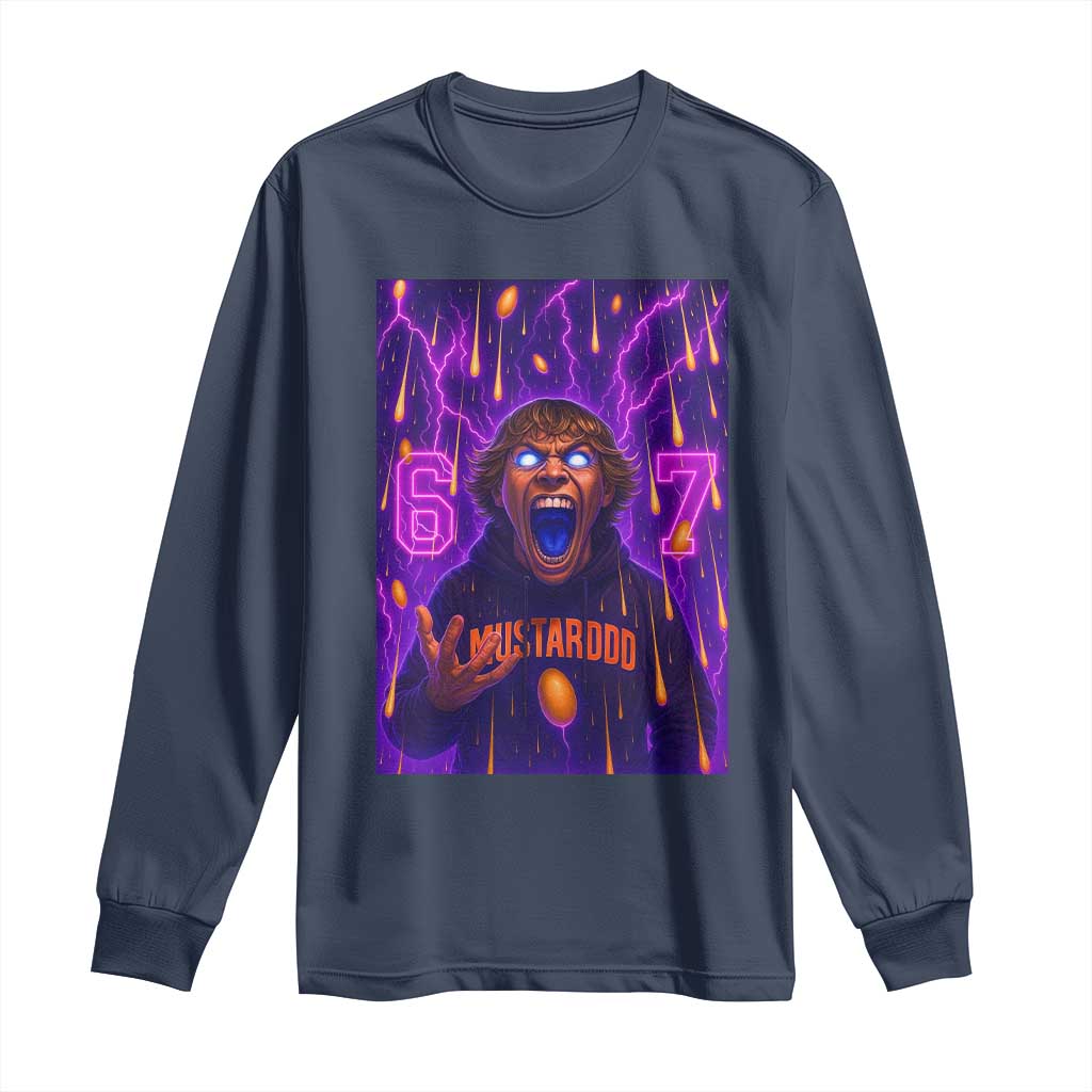 Mason 67 Meme Graphic Long Sleeve Shirt Glowing Eyes Devil Edit 6 7 Viral Six Seven Scream - Wonder Print Shop