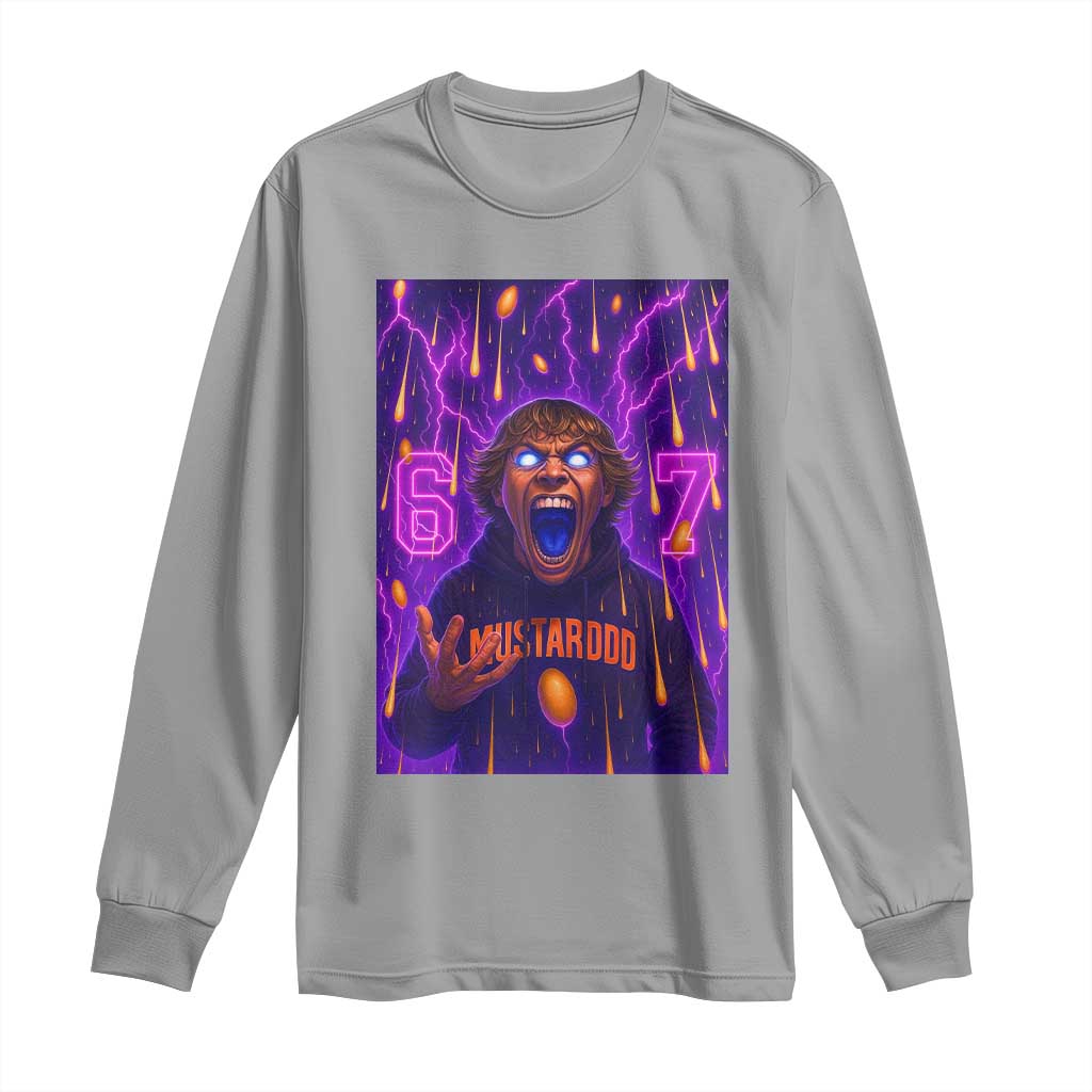 Mason 67 Meme Graphic Long Sleeve Shirt Glowing Eyes Devil Edit 6 7 Viral Six Seven Scream - Wonder Print Shop