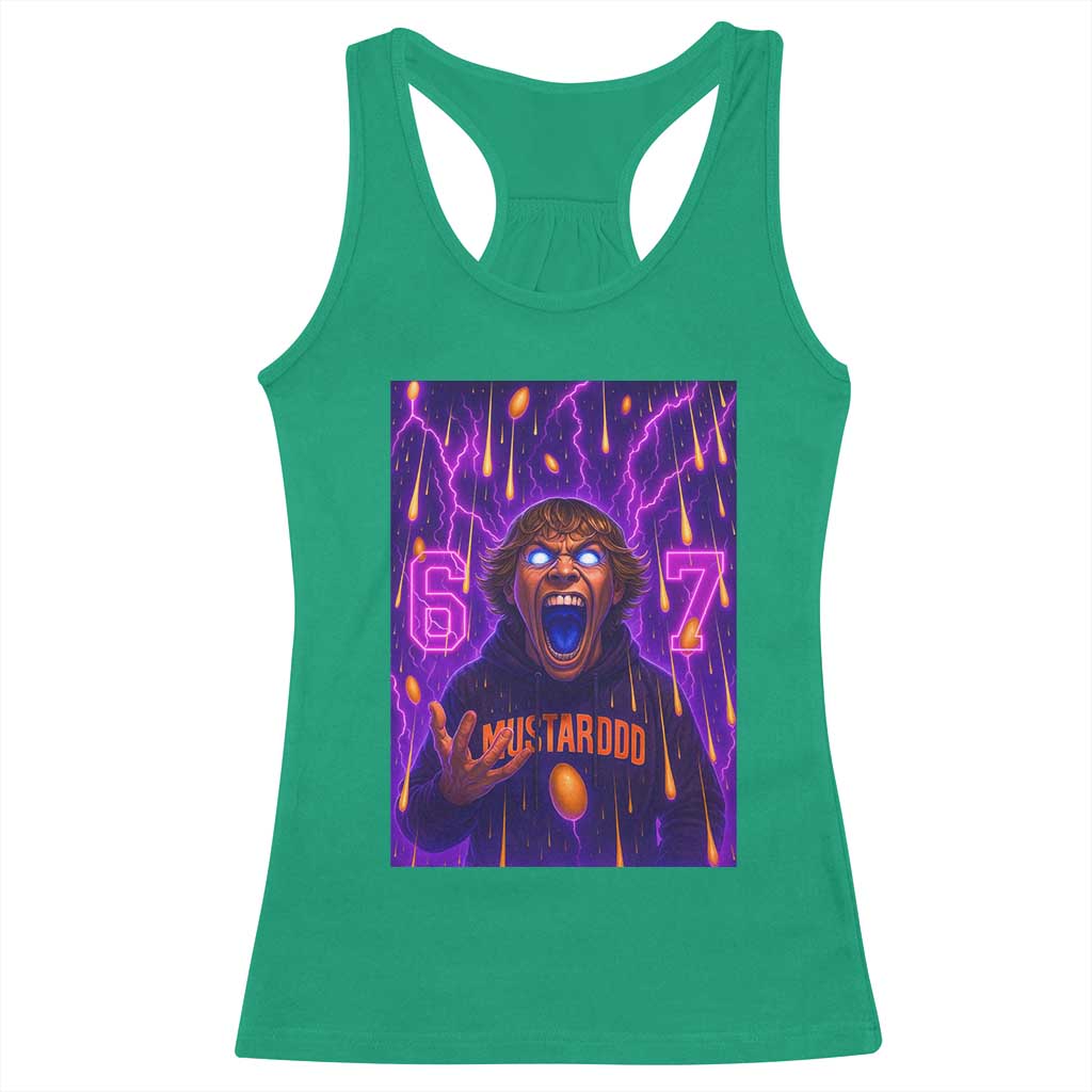 Mason 67 Meme Graphic Racerback Tank Top Glowing Eyes Devil Edit 6 7 Viral Six Seven Scream - Wonder Print Shop