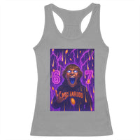 Mason 67 Meme Graphic Racerback Tank Top Glowing Eyes Devil Edit 6 7 Viral Six Seven Scream - Wonder Print Shop