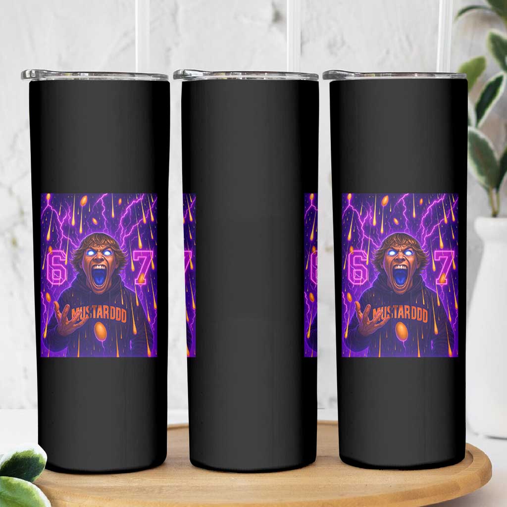 Mason 67 Meme Graphic Skinny Tumbler Glowing Eyes Devil Edit 6 7 Viral Six Seven Scream - Wonder Print Shop