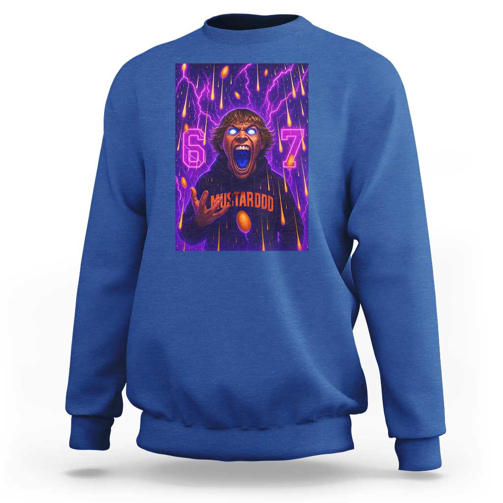 Mason 67 Meme Graphic Sweatshirt Glowing Eyes Devil Edit 6 7 Viral Six Seven Scream - Wonder Print Shop