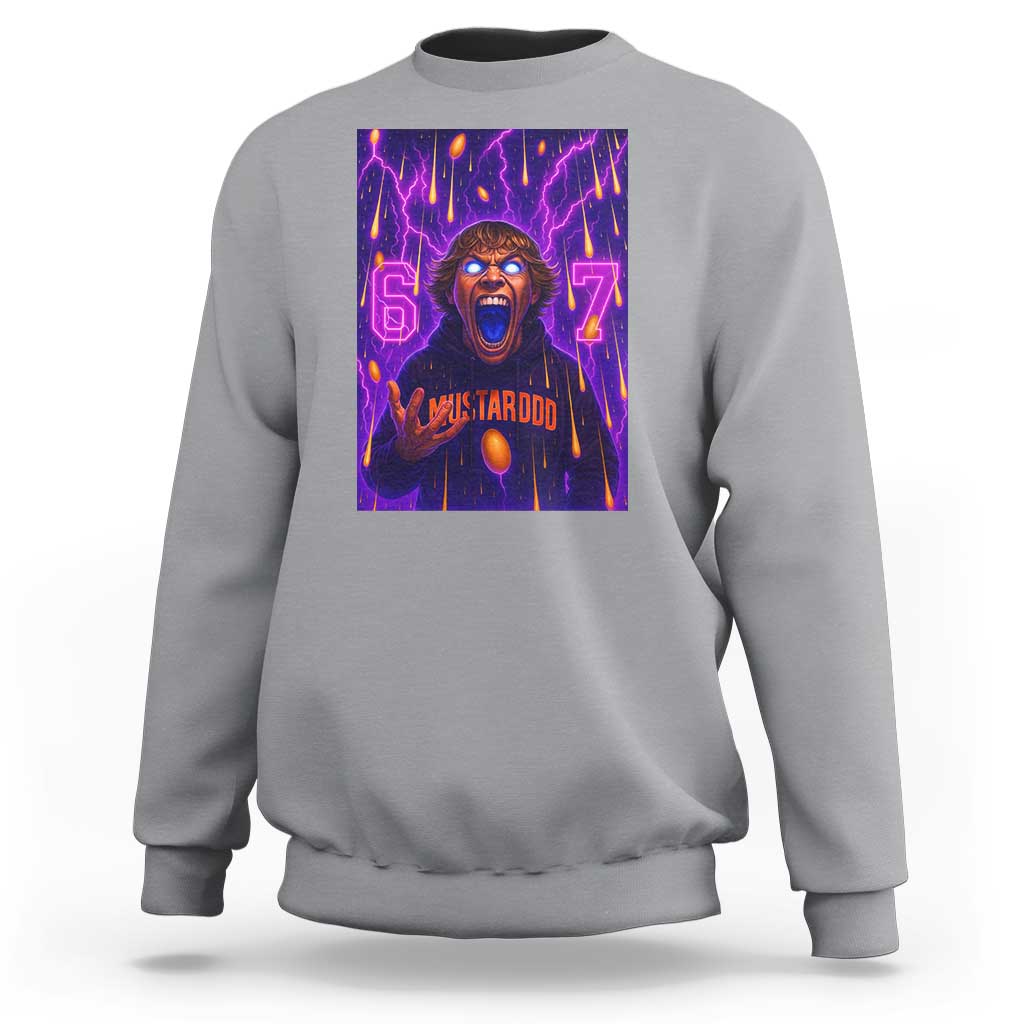 Mason 67 Meme Graphic Sweatshirt Glowing Eyes Devil Edit 6 7 Viral Six Seven Scream - Wonder Print Shop