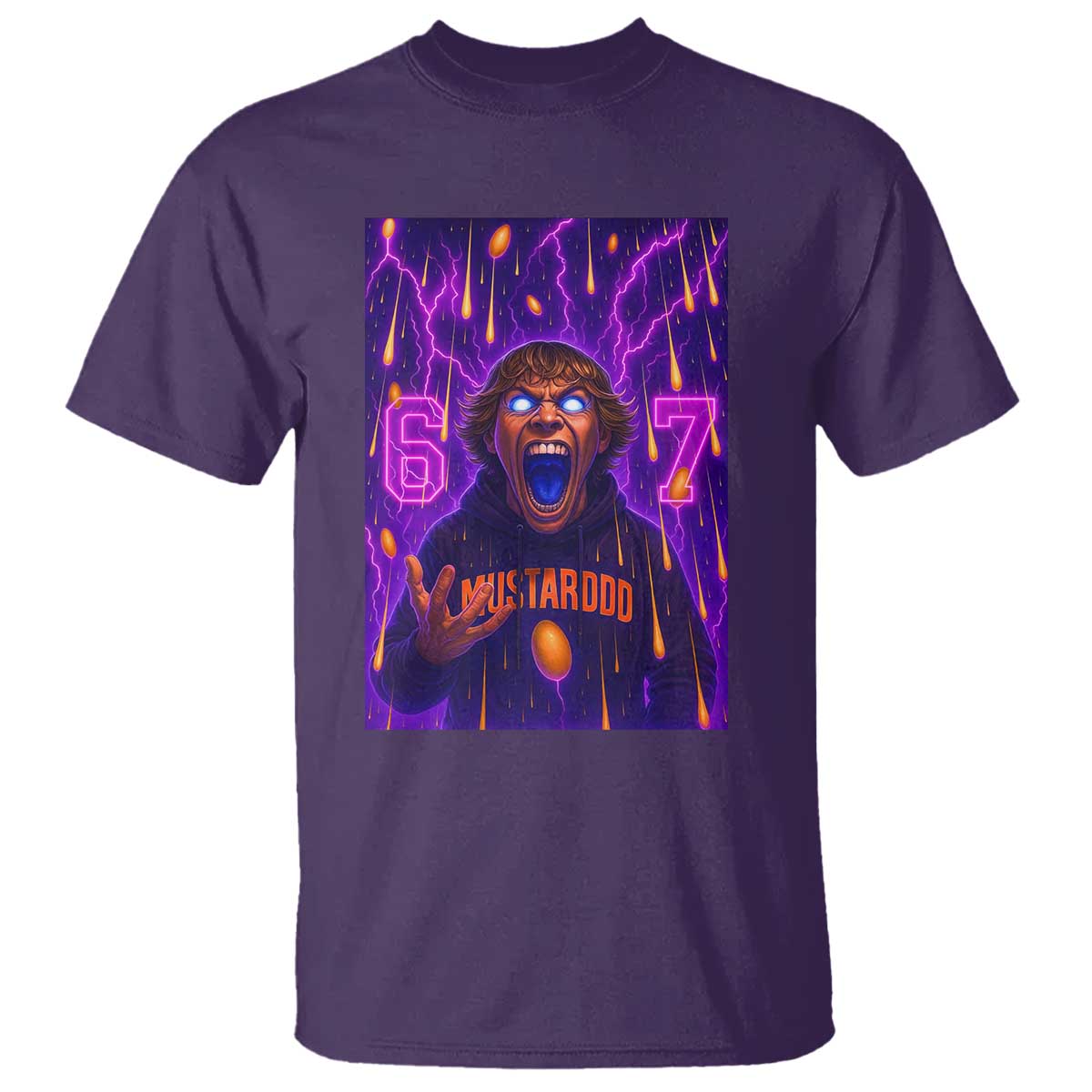 Mason 67 Meme Graphic T Shirt Glowing Eyes Devil Edit 6 7 Viral Six Seven Scream - Wonder Print Shop