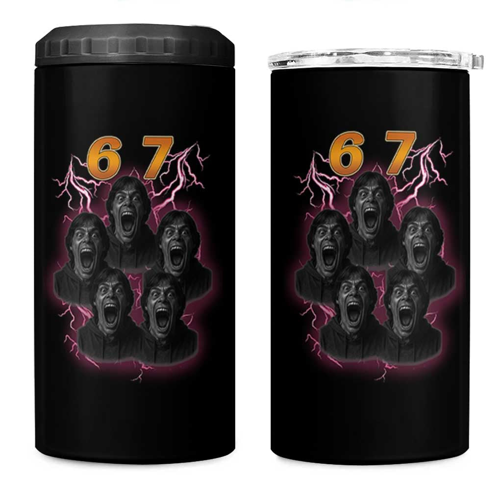 Mason 6 7 Meme Graphic 4 in 1 Can Cooler Tumbler Six Seven 67 Meme Horror Edit Bootleg - Wonder Print Shop