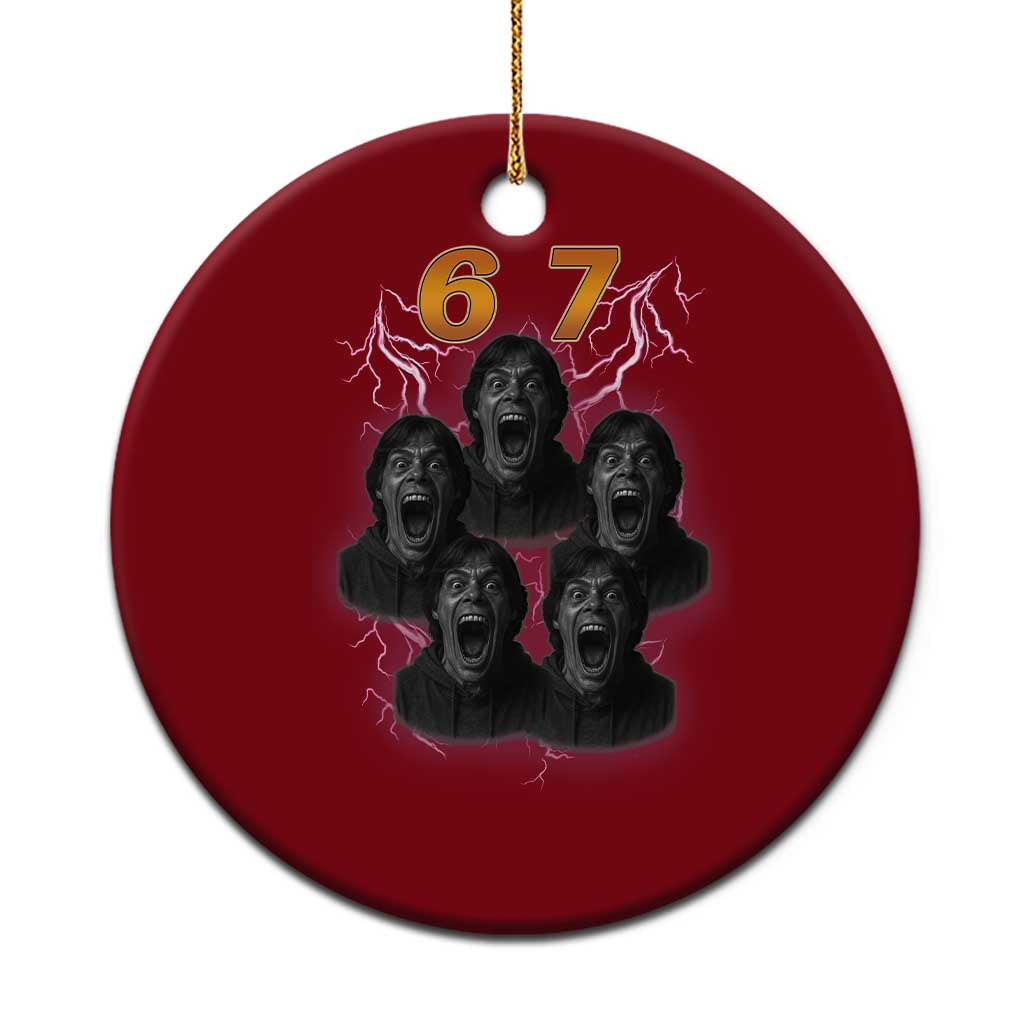 Mason 6 7 Meme Graphic Ceramic Ornament Six Seven 67 Meme Horror Edit Bootleg - Wonder Print Shop