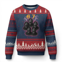 Mason 6 7 Meme Graphic Ugly Christmas Sweater Six Seven 67 Meme Horror Edit Bootleg - Wonder Print Shop