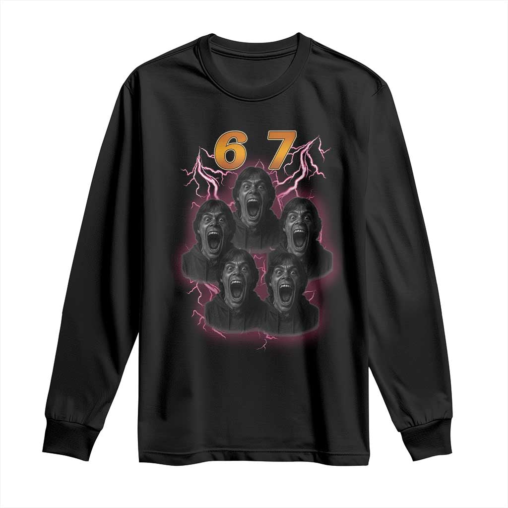 Mason 6 7 Meme Graphic Long Sleeve Shirt Six Seven 67 Meme Horror Edit Bootleg - Wonder Print Shop
