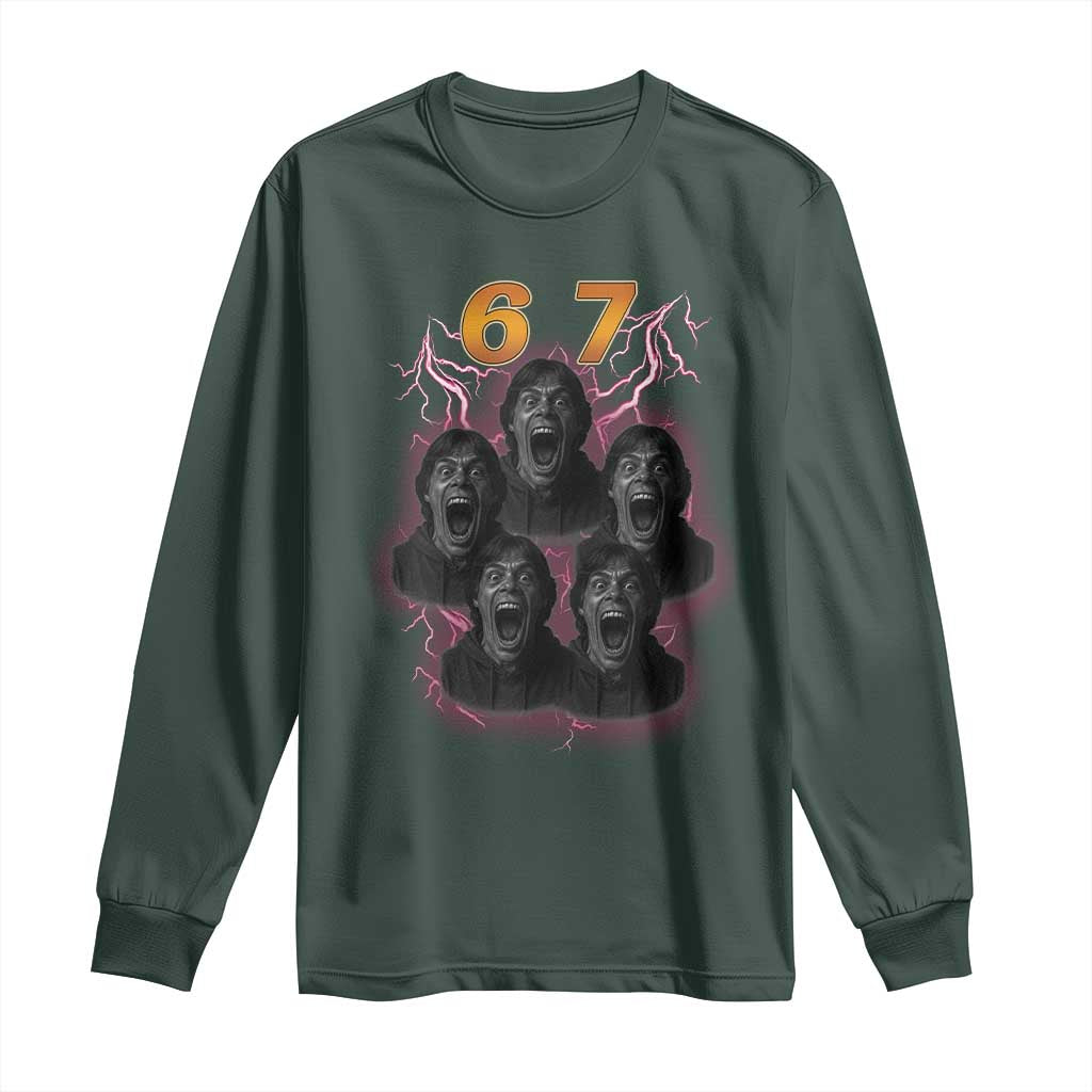 Mason 6 7 Meme Graphic Long Sleeve Shirt Six Seven 67 Meme Horror Edit Bootleg - Wonder Print Shop