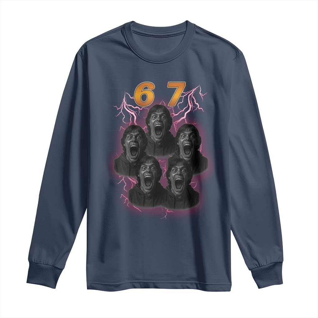 Mason 6 7 Meme Graphic Long Sleeve Shirt Six Seven 67 Meme Horror Edit Bootleg - Wonder Print Shop