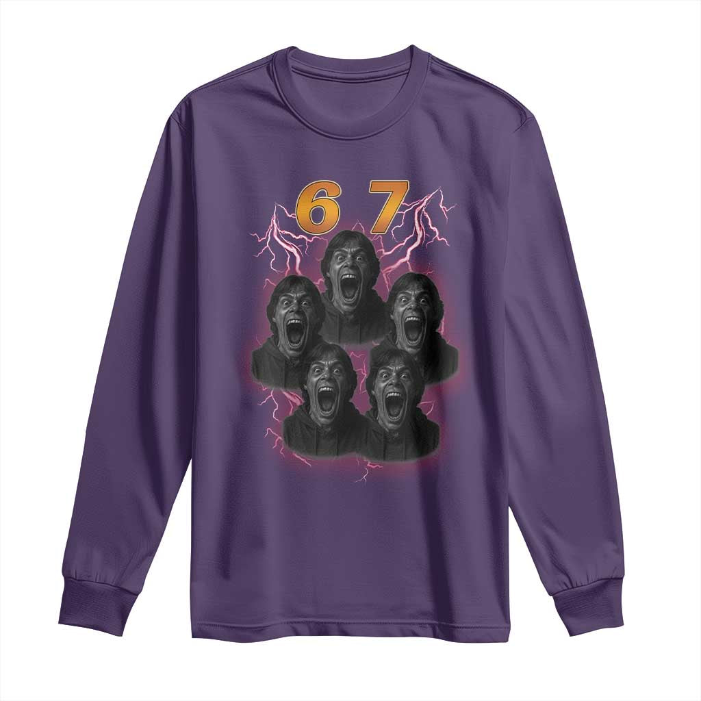 Mason 6 7 Meme Graphic Long Sleeve Shirt Six Seven 67 Meme Horror Edit Bootleg - Wonder Print Shop