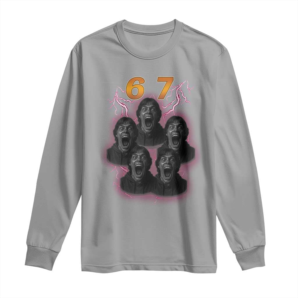 Mason 6 7 Meme Graphic Long Sleeve Shirt Six Seven 67 Meme Horror Edit Bootleg - Wonder Print Shop