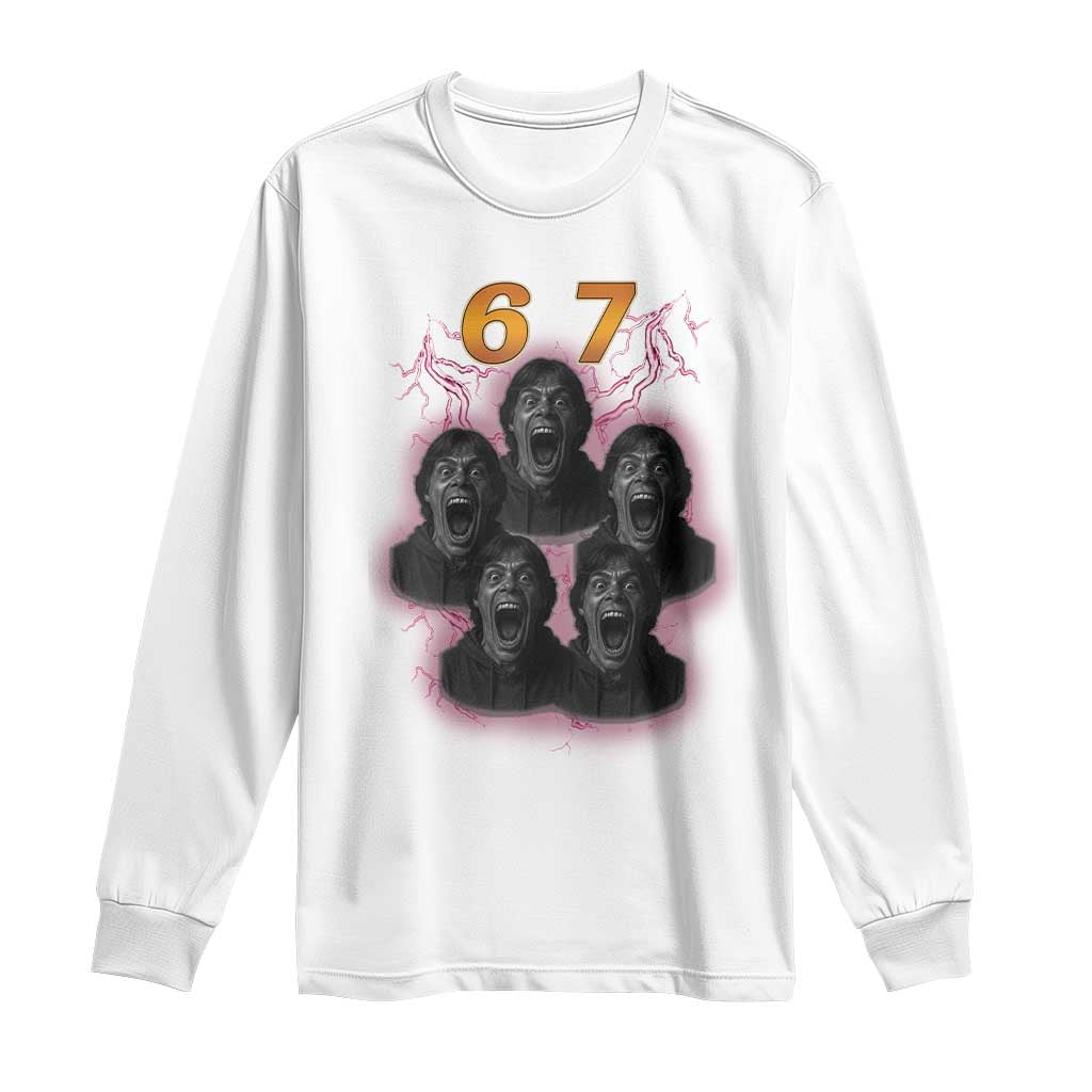 Mason 6 7 Meme Graphic Long Sleeve Shirt Six Seven 67 Meme Horror Edit Bootleg - Wonder Print Shop