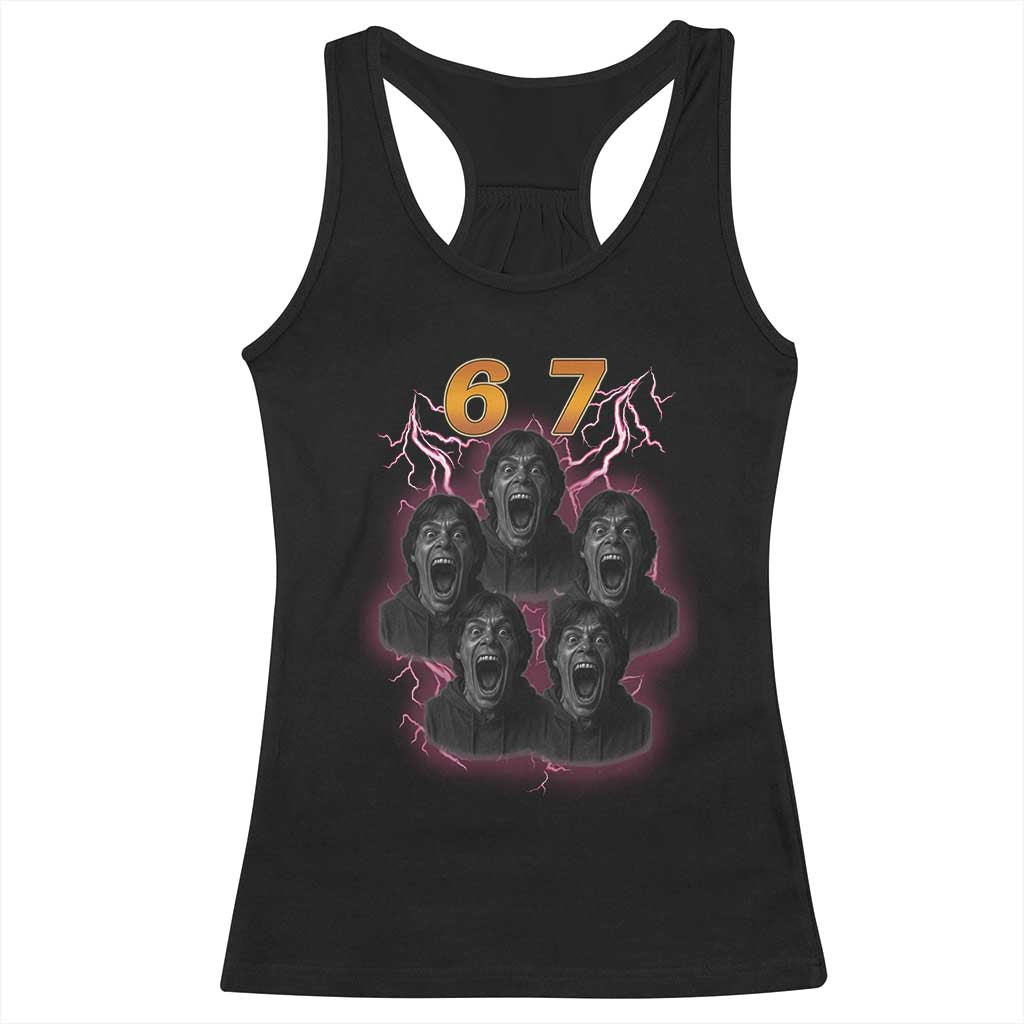 Mason 6 7 Meme Graphic Racerback Tank Top Six Seven 67 Meme Horror Edit Bootleg - Wonder Print Shop
