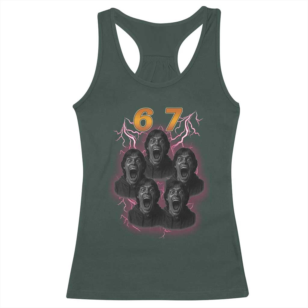 Mason 6 7 Meme Graphic Racerback Tank Top Six Seven 67 Meme Horror Edit Bootleg - Wonder Print Shop