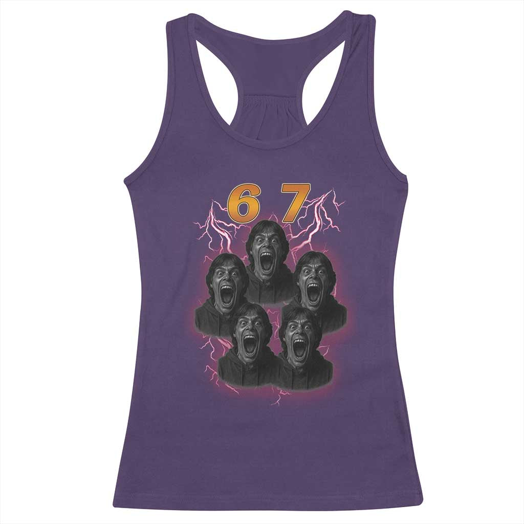 Mason 6 7 Meme Graphic Racerback Tank Top Six Seven 67 Meme Horror Edit Bootleg - Wonder Print Shop
