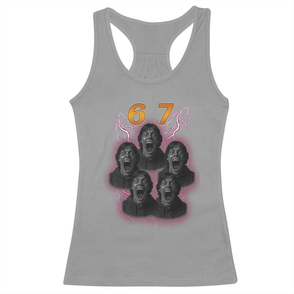 Mason 6 7 Meme Graphic Racerback Tank Top Six Seven 67 Meme Horror Edit Bootleg - Wonder Print Shop
