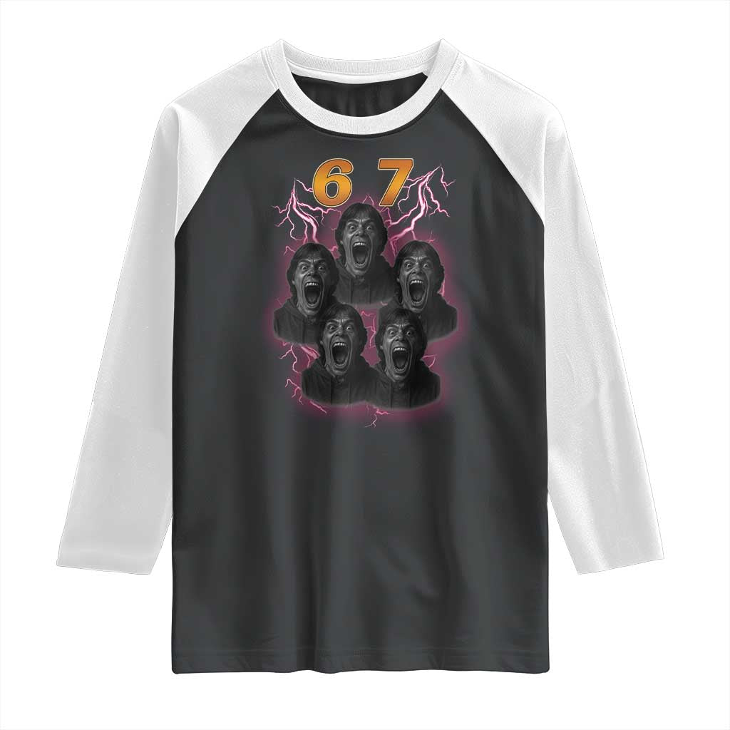 Mason 6 7 Meme Graphic Raglan Shirt Six Seven 67 Meme Horror Edit Bootleg - Wonder Print Shop