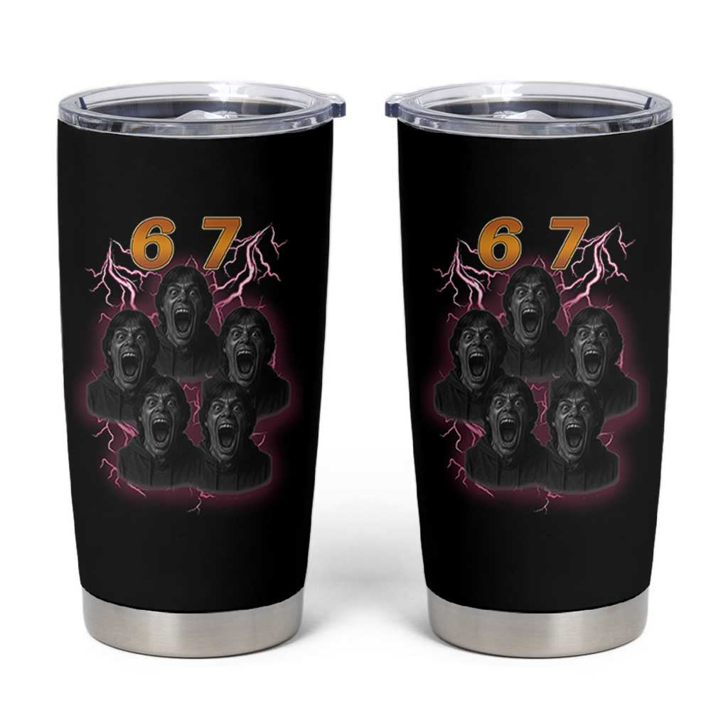 Mason 6 7 Meme Graphic Tumbler Cup Six Seven 67 Meme Horror Edit Bootleg - Wonder Print Shop