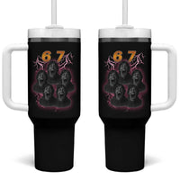 Mason 6 7 Meme Graphic Tumbler With Handle Six Seven 67 Meme Horror Edit Bootleg - Wonder Print Shop
