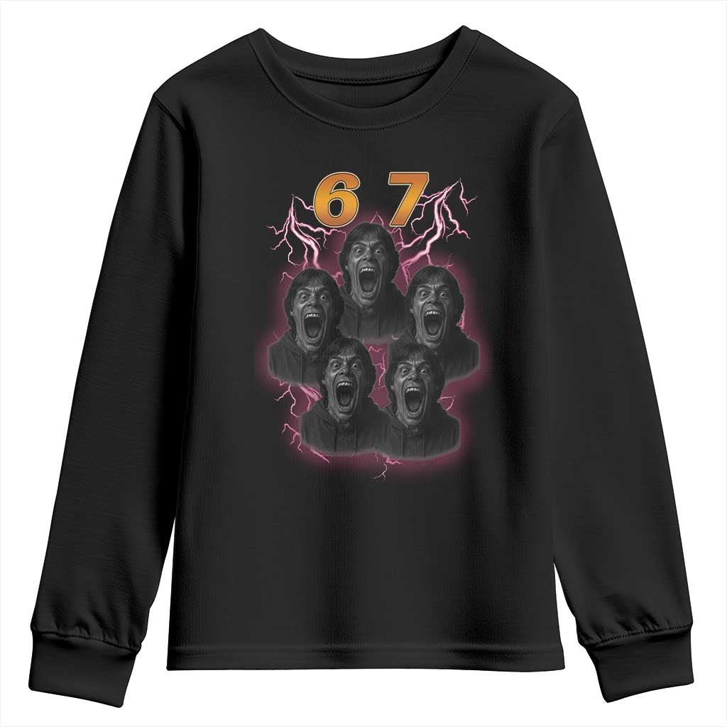 Mason 6 7 Meme Graphic Youth Sweatshirt Six Seven 67 Meme Horror Edit Bootleg - Wonder Print Shop