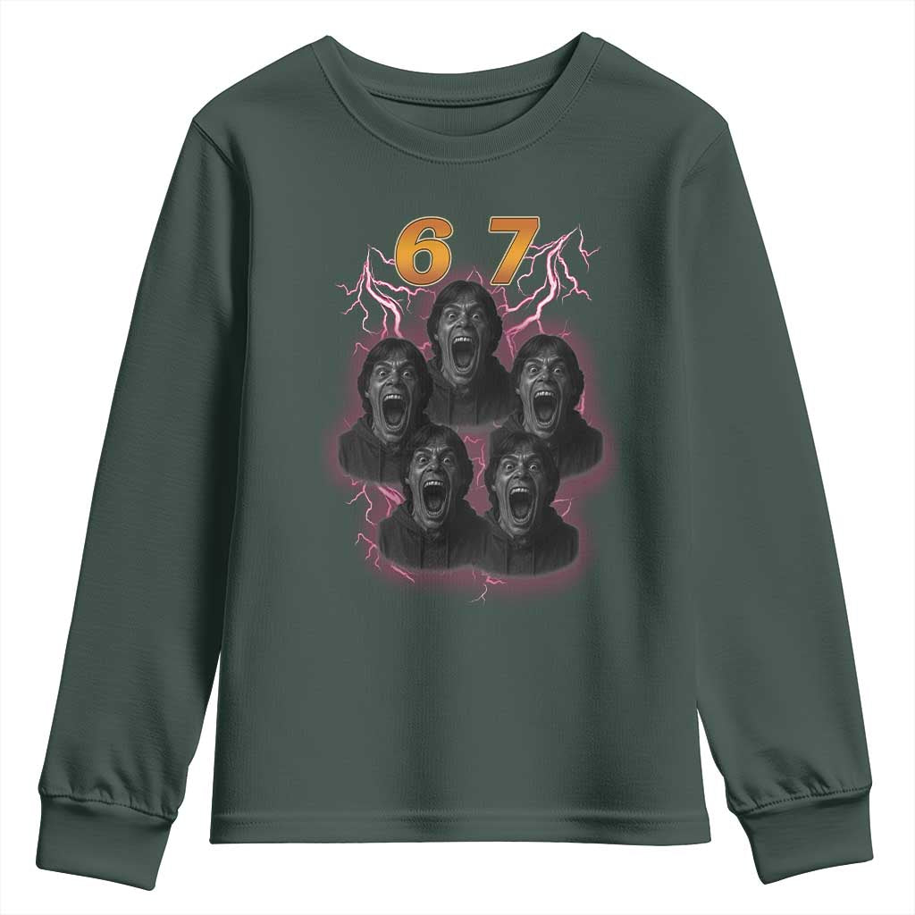Mason 6 7 Meme Graphic Youth Sweatshirt Six Seven 67 Meme Horror Edit Bootleg - Wonder Print Shop