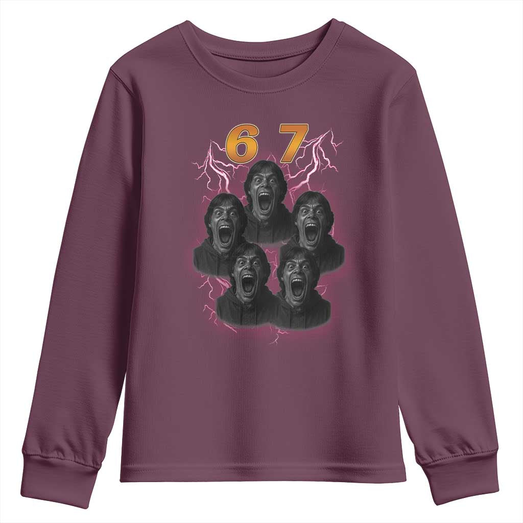 Mason 6 7 Meme Graphic Youth Sweatshirt Six Seven 67 Meme Horror Edit Bootleg - Wonder Print Shop
