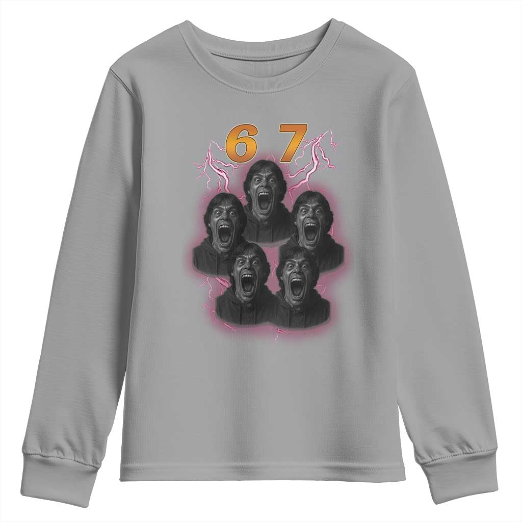Mason 6 7 Meme Graphic Youth Sweatshirt Six Seven 67 Meme Horror Edit Bootleg - Wonder Print Shop